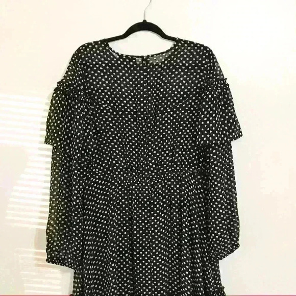 Lane Bryant Ruffle Polka Dot Fit & Flare Dress - Picture 7 of 10